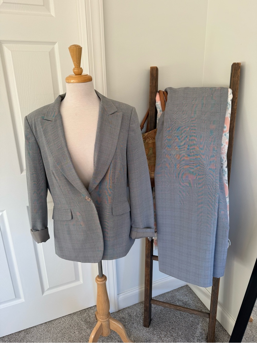 Gray women’s  Two-Piece Suit Blazer and Trousers